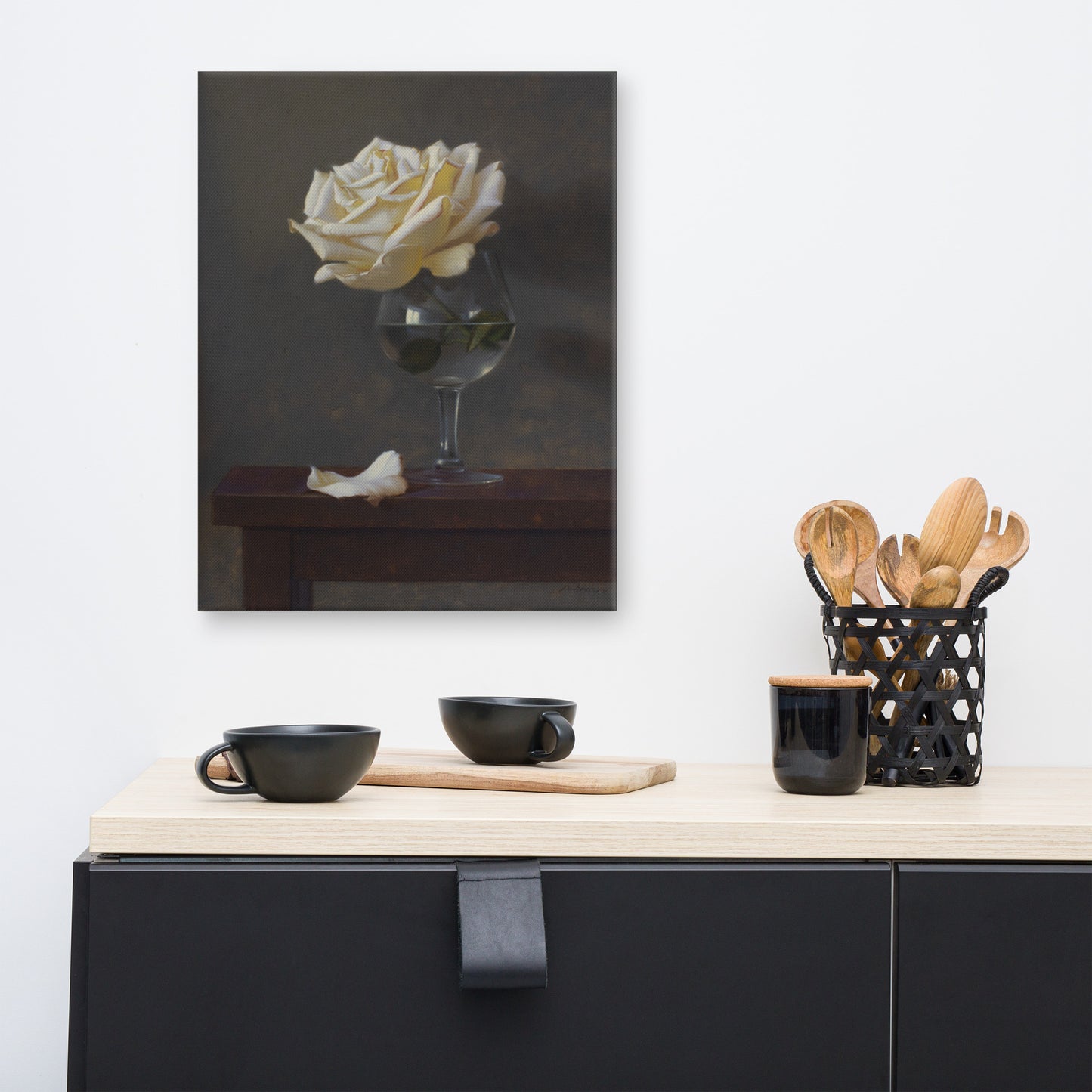 A WHITE ROSE'S TALE - CANVAS PRINT 16″×20″