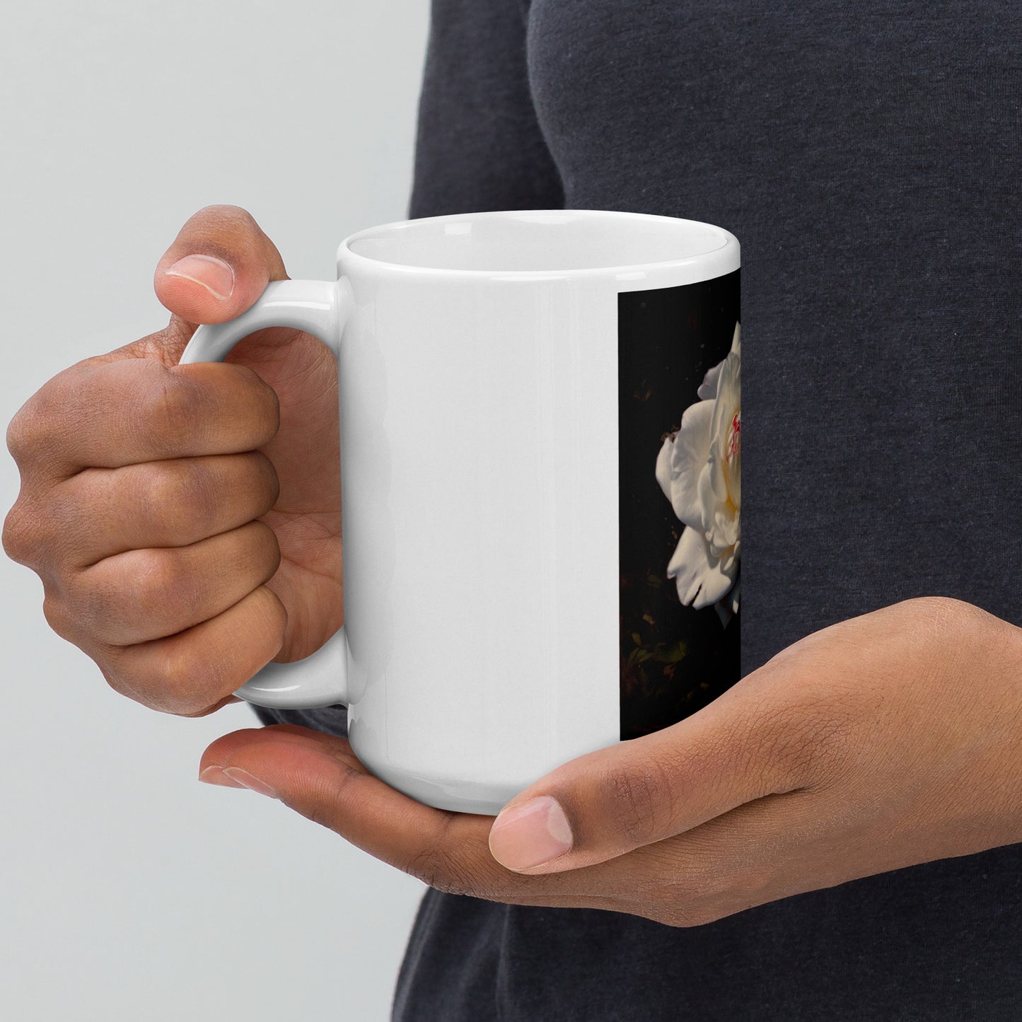 White glossy mug