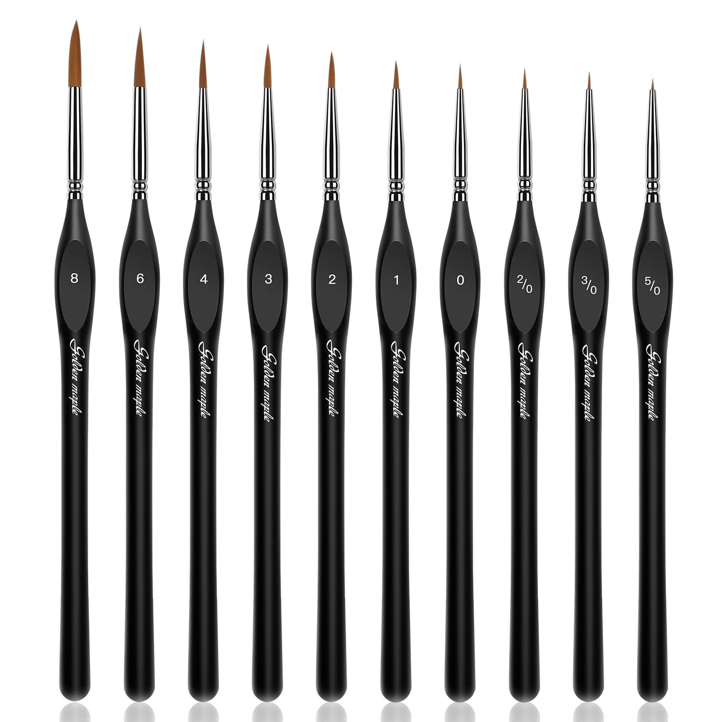 Golden Maple Detail Paint Brushes Set 10pcs - Great brushes for detailed work