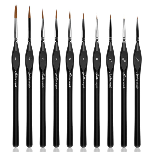 Golden Maple Detail Paint Brushes Set 10pcs - Great brushes for detailed work