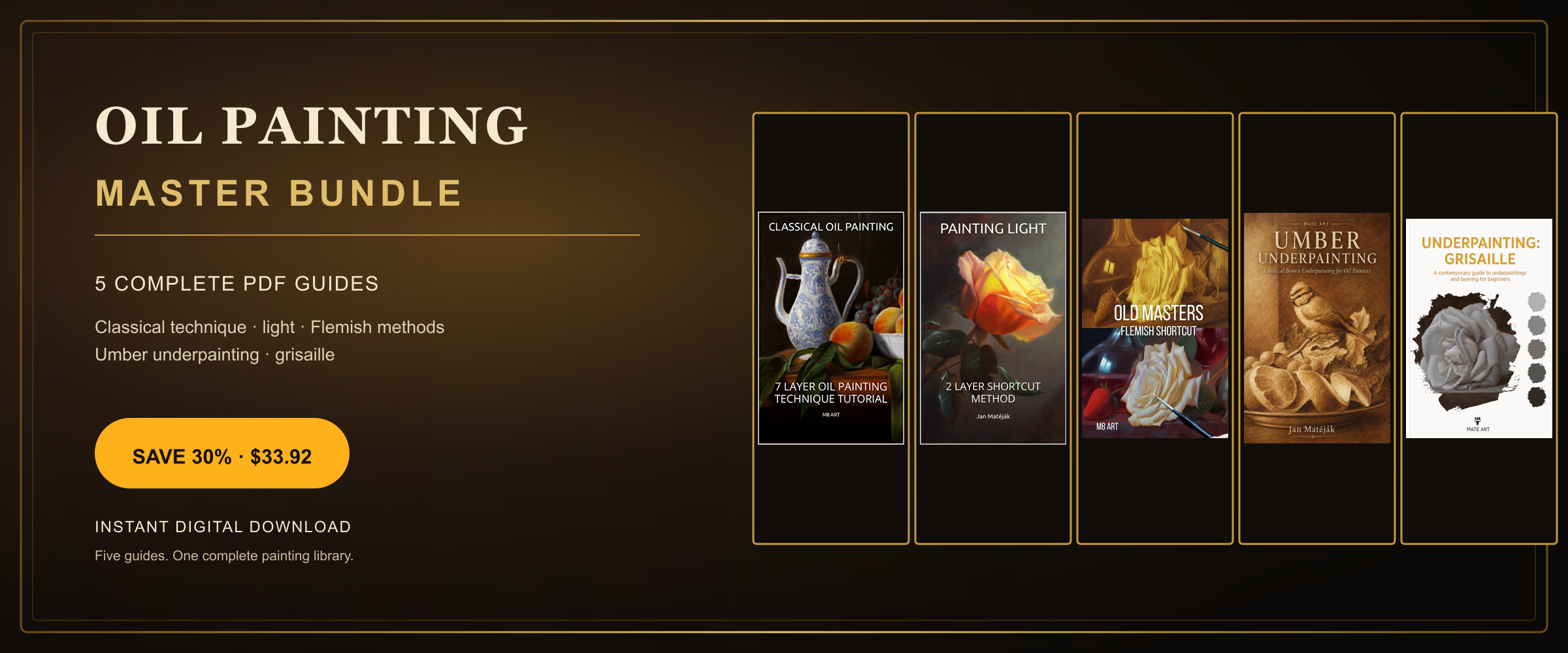 Oil Painting Master Bundle — five original M8 PDF guides, save 30%